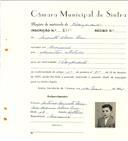 Registo de matricula de velocipedista em nome de Augusto Alves Dias, morador em Massamá, com o nº de inscrição 6484.
