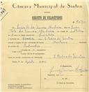 Registo de velocípede de marca Martano, com o nº 6570, em nome de Luís A. de Sousa Monteiro, morador em S. Pedro de Sintra.