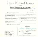 Registo de um veiculo de duas rodas tirado por dois animais de espécie asinina destinado a transporte de mercadorias em nome de Artur Sebastião Gaiolas, morador em Paiões.