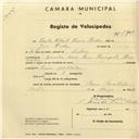 Registo de velocípede com o nº 2909, em nome de Carlos Alberto Vieira Rocha, morador em Avª Nova, Mem Martins.