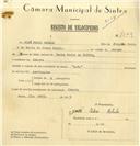 Registo de velocípede de marca L.G., com o nº 7869, em nome de José Pedro Rebelo, morador em Cabriz.