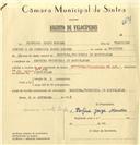 Registo de velocípede de marca Cuciolo, com o nº 6631, em nome de Porfirio Jorge Mendes, morador em Maceira.