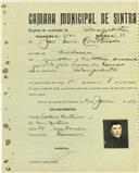 Registo de matricula de velocipedista em nome de José Maria Cristóvão, morador em Morelena, com o nº de inscrição 1603.