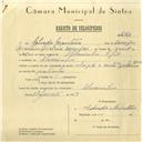 Registo de velocípede com motor Cuciolo, com o nº 6160, em nome de Salvador Monteiro, morador em Alvarinhos.