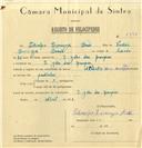 Registo de velocípede de marca Atlantic com motor, com o nº 6390, em nome de Policarpo Domingos Grade, morador em S. João das Lampas.
