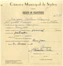 Registo de velocípede de marca Nacional, com o nº 7688, em nome de Joaquim Caetano Franco, morador em Pernigem.