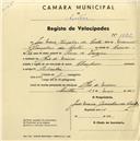 Registo de velocípede de marca Champion, com o nº 1788, em nome de José Maria Gonçalves da Costa, morador em Rio de Mouro.