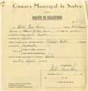 Registo de velocípede de marca Citifix, com o nº 6571, em nome de Vítor José Névoa, morador em Sintra.