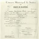 Registo de velocípede com o nº 5504, em nome de Francisco Vieira dos Santos Regueiro, morador em Morelinho.