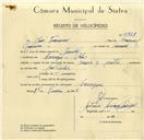 Registo de velocípede de marca Mavic, com o nº 9728, em nome de José Francisco, morador em Carenque.