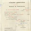 Registo de velocípede de marca Vilar com motor, com o nº 5090, em nome de Diamantino Carvalho de Castro, morador em Chão de Meninos.