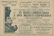 Programa do filme "O Desconhecido do Norte-Expresso" com a participação de Farley Granger, Ruth Roman e Robert Walker.