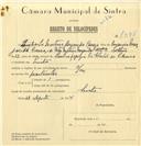 Registo de velocípede com o nº 7338, em nome de Rui Carlos Monteiro Margarido Correia, morador em Sintra.