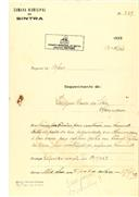Construção de um barracão em Almoçageme em nome de Ludgero Gomes da Silva, com o Processo OB nº 249/1922, com a licença de construção nº 186 de 19/05/1923.