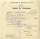 Registo de velocípede de marca Avis, com o nº 3587, em nome de Joaquim Gregório Lucas, morador em Dona Maria.
