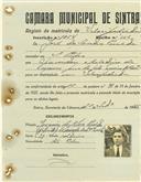 Registo de matricula de velocipedista em nome de José dos Santos [Peralta], morador em São Pedro, com o nº de inscrição 1054.