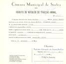 Registo de um veiculo de quatro rodas tirado por dois animais de espécie cavalar destinado a transporte de mercadorias em nome de Hélder Eduardo de Sousa Martins, morador no Algueirão, Sintra.