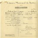 Registo de velocípede de marca Raio com motor, com o nº 5950, em nome de Isidro do Rosário Henriques, morador em Paiões.