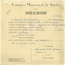 Registo de velocípede com o nº 6114, em nome de Leonel da Costa Moreira, morador em Sabugo.