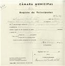 Registo de velocípede com o nº 4536, em nome de Francisco dos Santos Neto, morador em Carenque.