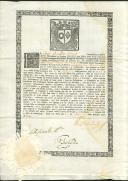 Patente passada pela Irmandade de Senhor Jesus de Passos do Real Convento de São Domingos de Lisboa a Custódio José Bandeira na data da sua admissão como membro.