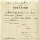 Registo de velocípede de marca Famel Utilitária, com o nº 8177, em nome de António Fernando Duarte, morador em Morelena.