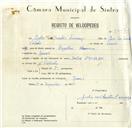 Registo de velocípede de marca Sachs, com o nº 8397, em nome de Júlio dos Santos Lourenço, morador em Janas.