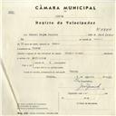 Registo de velocípede de marca Cycles  Pombal, com o nº 4344, em nome de Manuel Magro Jacinto, morador em Sintra.