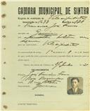Registo de matricula de velocipedista em nome de Francisco José Franco, morador em Gouveia, com o nº de inscrição 1698.