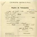 Registo de velocípede com o nº 3580, em nome de José dos Santos Silva, morador em Banzão.