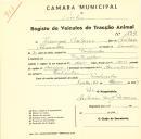 Registo de um veiculo de duas rodas tirado por dois animais de espécie asinina destinado a transporte de mercadorias em nome de Henrique António, morador em Fontanelas.