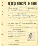 Registo de matricula de carroceiro de 2 ou mais animais em nome de Aniceta Vitória Sapina, moradora em Odrinhas, com o nº de inscrição 1861.