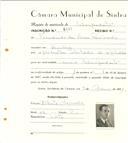 Registo de matricula de velocipedista em nome de Fernando das Neves Machado, morador em Queluz, com o nº de inscrição 6481.