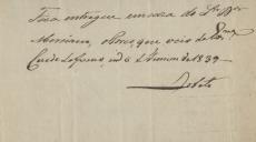 Carta de António Xavier Ribeiro, mordomo dos Duques de Lafões dirigida ao conselheiro António Marciano de Azevedo.