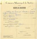 Registo de velocípede com o nº 7531, em nome de António da Conceição Fernandes, morador em Ulgueira.