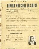 Registo de matricula de velocipedista em nome de Clotilde Silva Rosa Dieguez, moradora em Pedra Furada, com o nº de inscrição 2958.