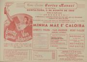 Programa do filme, comédia, "Minha Mãe E' Caloira" com a participação de Loretta Young, Van Johnson, Rudy Vallee e Barbara Lawrence.