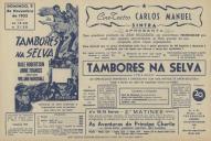 Programa do filme "Tambores na Selva" com a participação de Dale Robertson, Anne Francis, Charles Korvin e William Marshall.