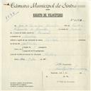 Registo de velocípede de marca Voltaire, com o nº 5333, em nome de João da Conceição Almeida, morador em Queluz.