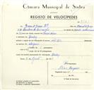 Registo de velocípede com o nº 9160, em nome de Graça & Graça Lda, morador em Queluz.
