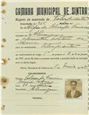 Registo de matricula de velocipedista em nome de Alfredo Policarpo Francisco, morador em Almargem, com o nº de inscrição 964.