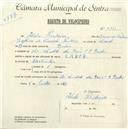 Registo de velocípede de marca Labor, com o nº 4713, em nome de Ilídio Pinheiro, morador em Avª Cândido dos Reis nº 9, Belas.