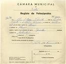 Registo de velocípede de marca Sprinter, com o nº 3481, em nome de Miguel Brás Silvestre, morador em Anços.
