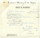 Registo de velocípede de marca Nacional, com o nº 8599, em nome de Artur Lage Lucas, morador em Agualva.