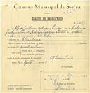 Registo de velocípede com o nº 7241, em nome de Alfredo Guilherme do Rosário Simões, morador em Abrunheira.