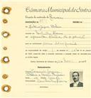 Registo de matricula de carroceiro em nome de António Gaspar Baleia, morador no Cantinho Afonso, com o nº de inscrição 1773.