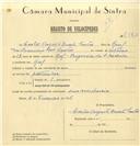Registo de velocípede com o nº 7582, em nome de Carlos Augusto Duarte Santos, morador em Ral.