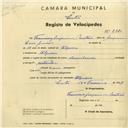 Registo de velocípede com o nº 2840, em nome de Francisco Joaquim Matias, morador em Ulgueira.