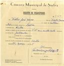 Registo de velocípede de marca V.N. com motor, com o nº 7950, em nome de Vítor José Névoa, morador em Sintra.