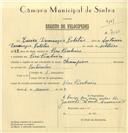 Registo de velocípede de marca Champion, com o nº 7068, em nome de Eurico Domingos Boletas, morador em Pero Pinheiro.